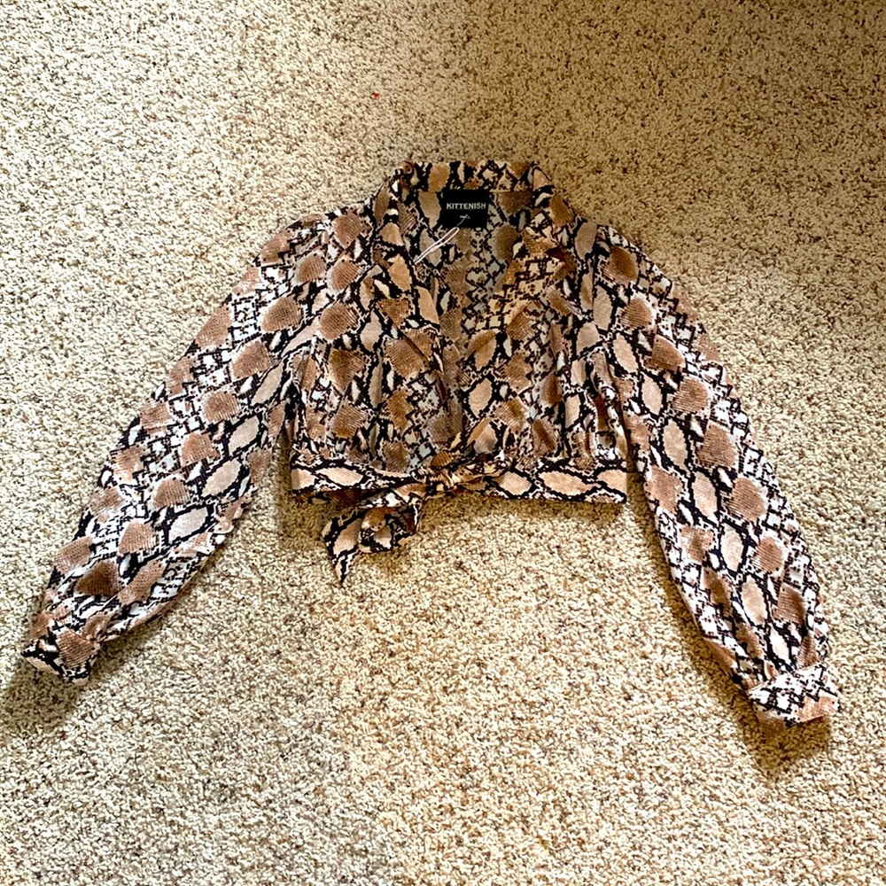 Kittenish snake pattern crop top. New with tags!